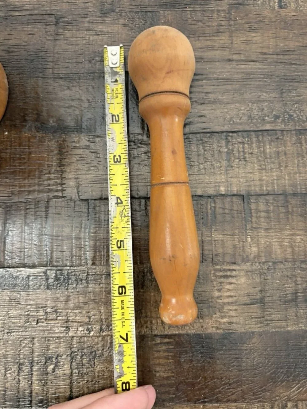 Vintage Italy Turned Wood Pestle & Mortar Set